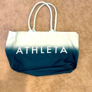 Athleta Blue and White Gradient Tote Bag